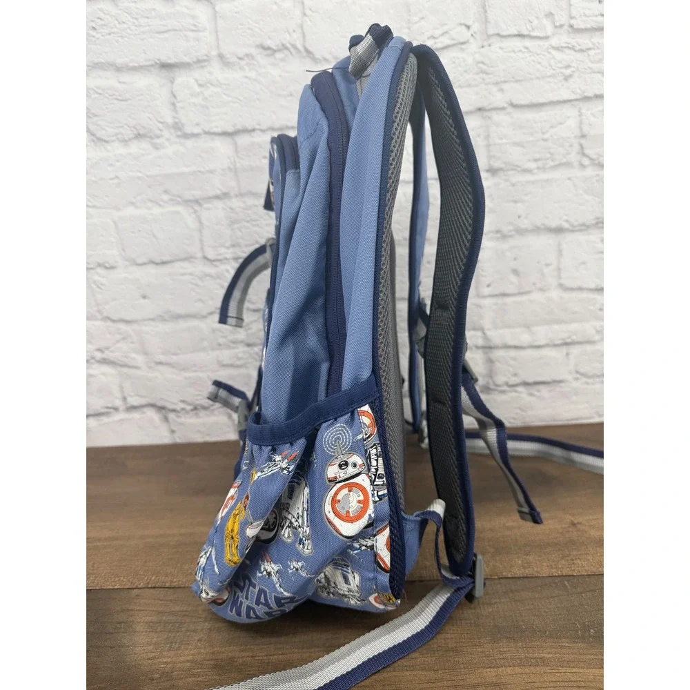 Pottery Barn Kids Star Wars Mackenzie Backpack Blue R2-D2 C-3PO BB-8 Droids